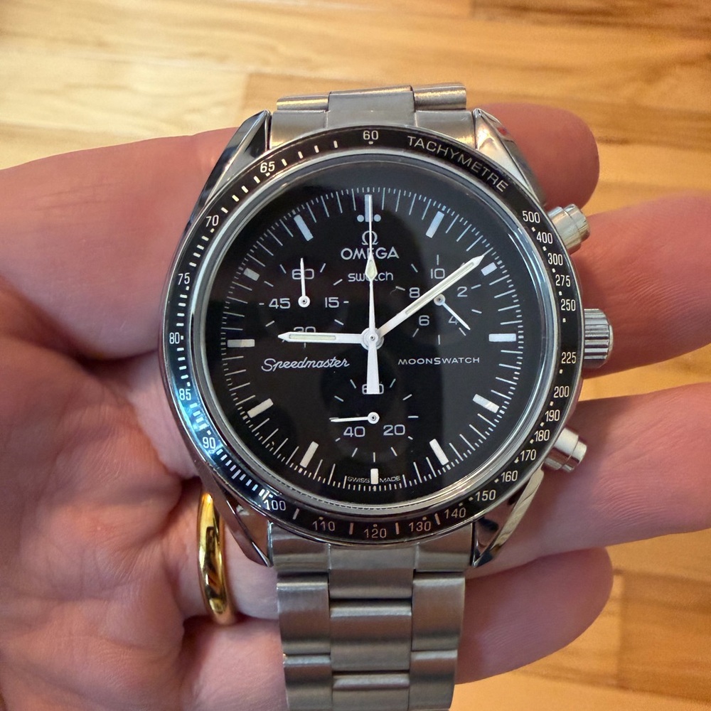 Omega Moonswatch Mod Modded Omega Speedmaster Watch Stainless Steel Metal Case